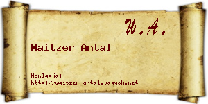 Waitzer Antal névjegykártya